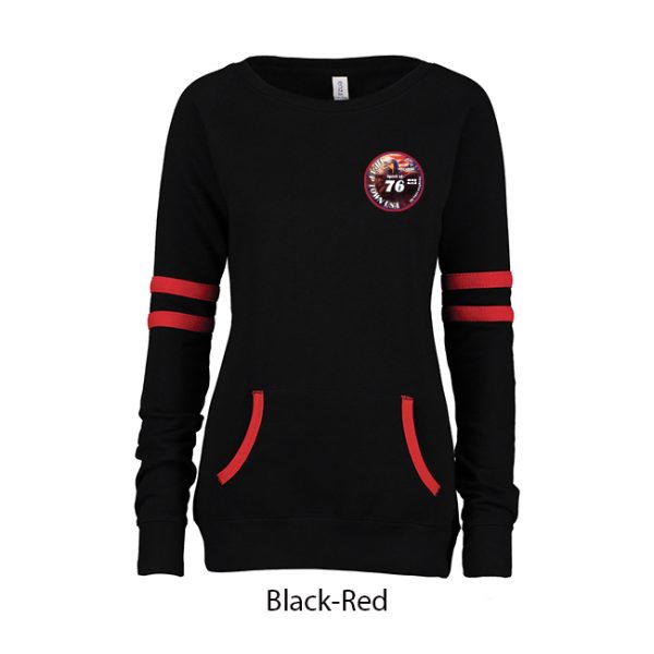 Tip-Up Town USA Ladies Varsity Fleece Crew Neck - Image 3