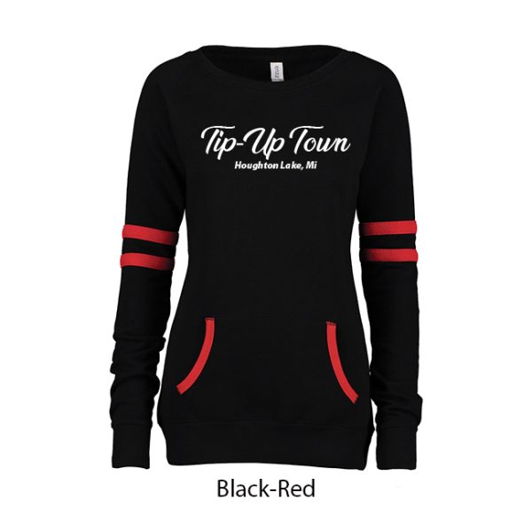 Tip-Up Town USA Ladies Varsity Fleece Crew Neck - Image 3