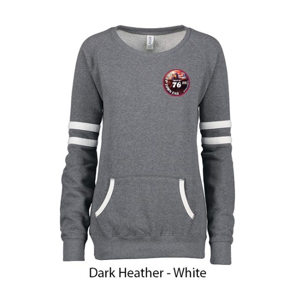 Tip-Up Town USA Ladies Varsity Fleece Crew Neck - Image 4