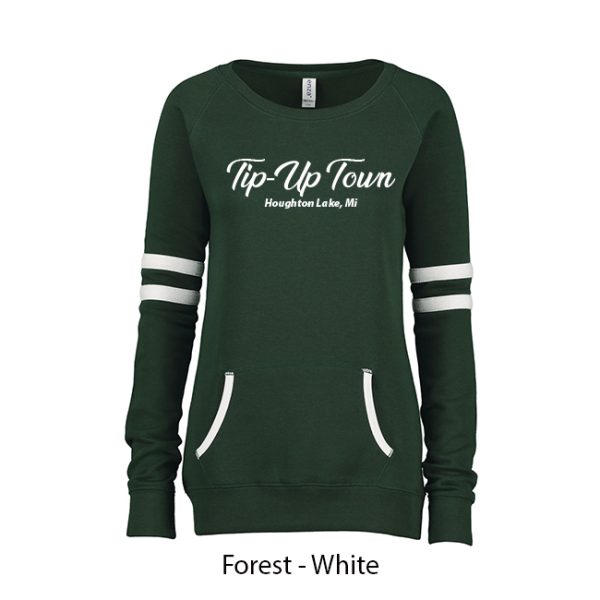 Tip-Up Town USA Ladies Varsity Fleece Crew Neck - Image 5