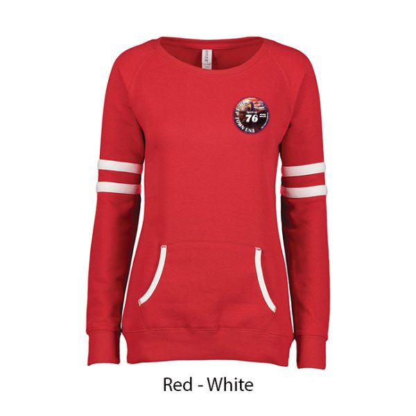 Tip-Up Town USA Ladies Varsity Fleece Crew Neck - Image 6