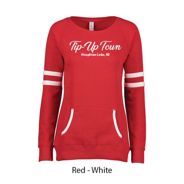 Tip-Up Town USA Ladies Varsity Fleece Crew Neck - Image 6