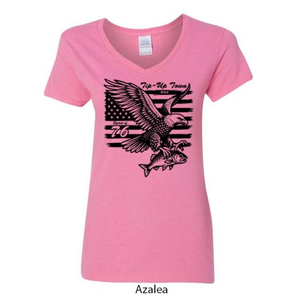 Tip-Up Town USA Women's V-Neck T-Shirt - Image 2