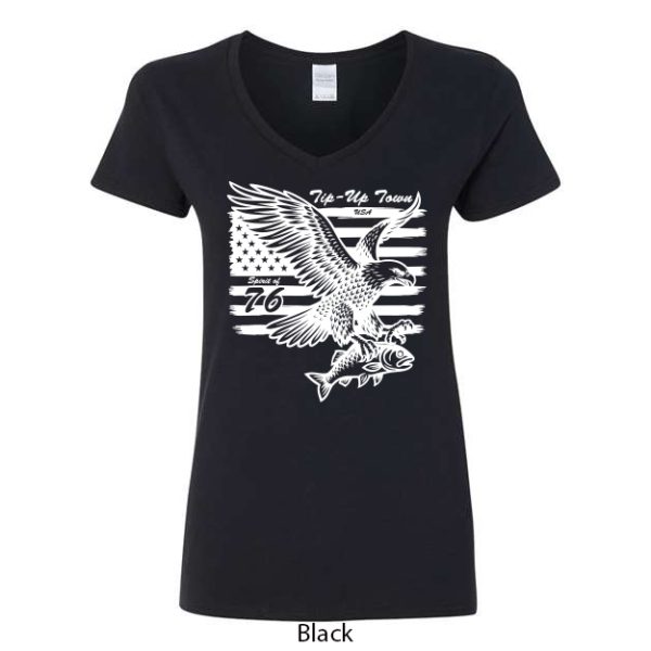 Tip-Up Town USA Women's V-Neck T-Shirt - Image 3