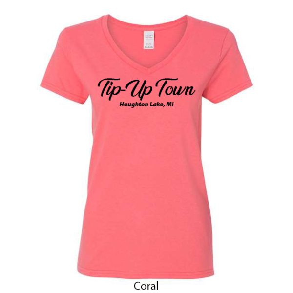 Tip-Up Town USA Women's V-Neck T-Shirt - Image 4