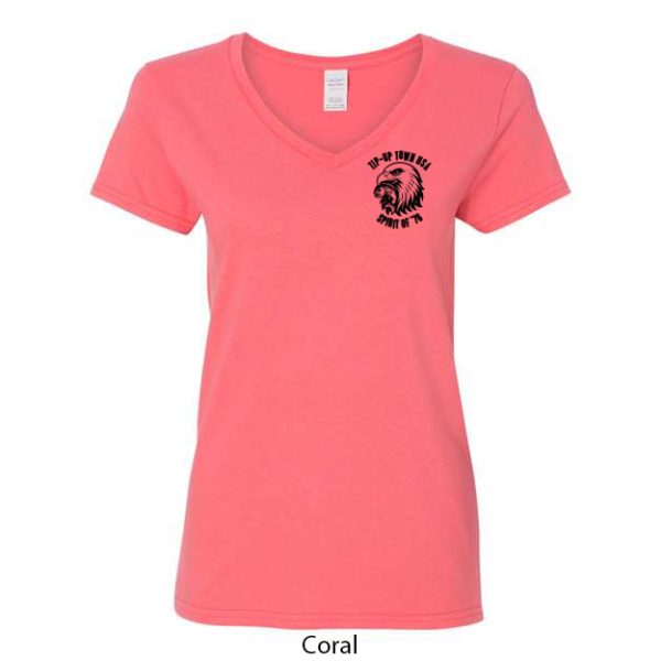 Tip-Up Town USA Women's V-Neck T-Shirt - Image 4