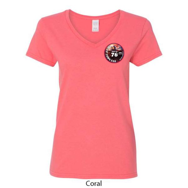 Tip-Up Town USA Women's V-Neck T-Shirt - Image 4