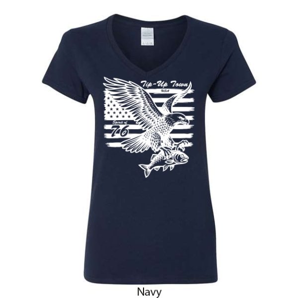 Tip-Up Town USA Women's V-Neck T-Shirt - Image 6