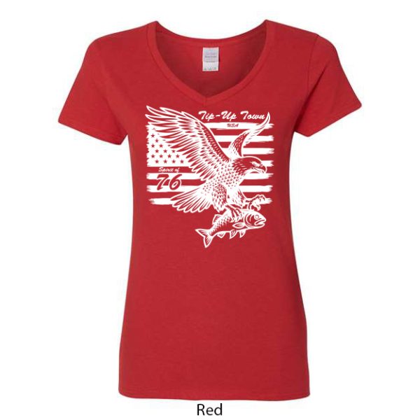 Tip-Up Town USA Women's V-Neck T-Shirt - Image 8