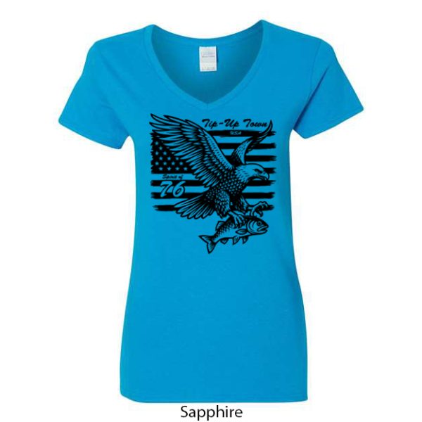 Tip-Up Town USA Women's V-Neck T-Shirt - Image 10
