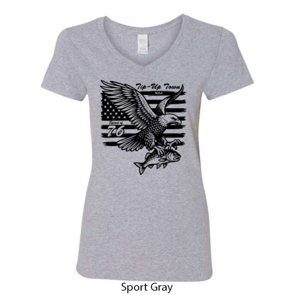 Tip-Up Town USA Women's V-Neck T-Shirt - Image 11