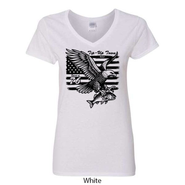 Tip-Up Town USA Women's V-Neck T-Shirt - Image 12